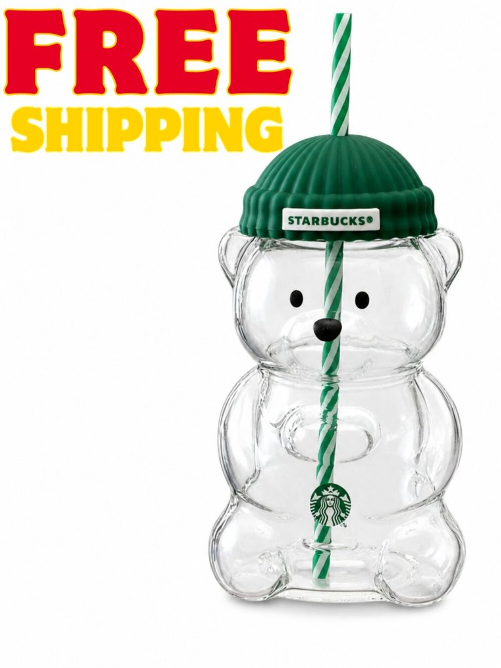 Starbucks Barista Bear Glass Cup 503ml 2026 Limited Edition Collectible Mug